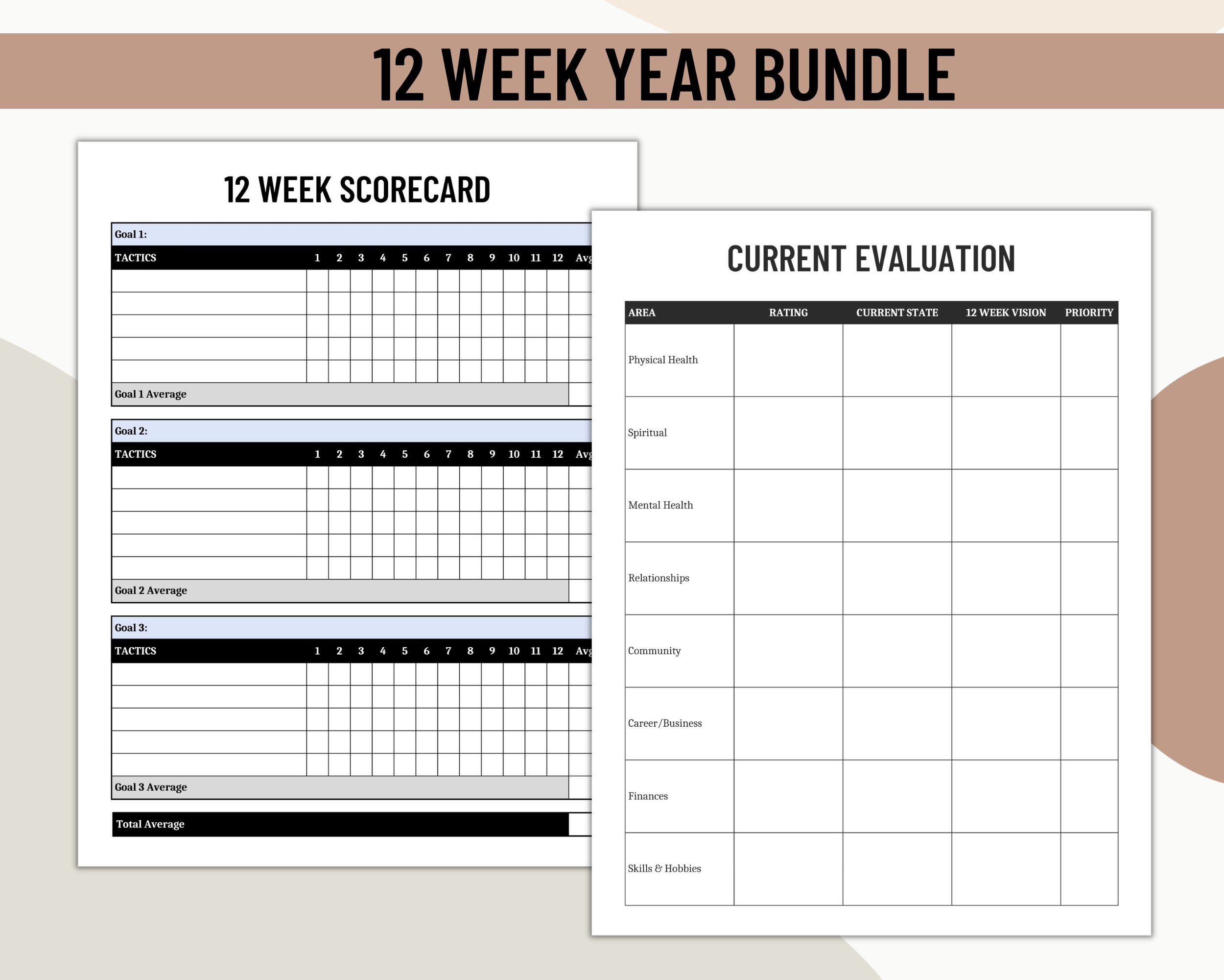 12 Week Year Template for Ultimate Productivity Printable Templates 12 Week Year Template for Ultimate Productivity Printable Templates