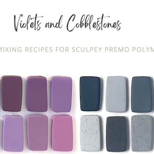 Sculpey Premo Polymer Clay Färgrecept: Lila och Grå Palettpaket (Digital Nedladdning)