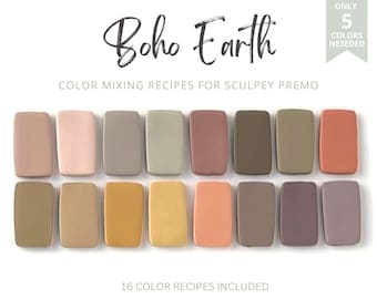 Polymer Clay Color Recipes: Sculpey Premo Boho Earth Tones (PDF Download)