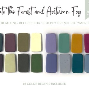 Polymer Clay Color Recipes Fall Bundle, Sculpey Premo, Warm Bright Dark, Recipe Cards, Mixing Guide, Autumn Palette