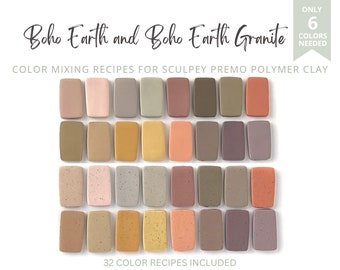 Sculpey Premo Polymer Clay Color Recipes: Boho Earth Bundle (PDF Mixing Guide)