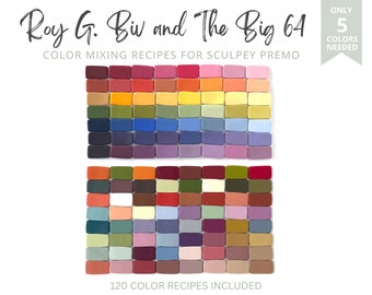 120 Sculpey Premo Polymer Clay Color Recipes: Mixing Guide (Digital Download)