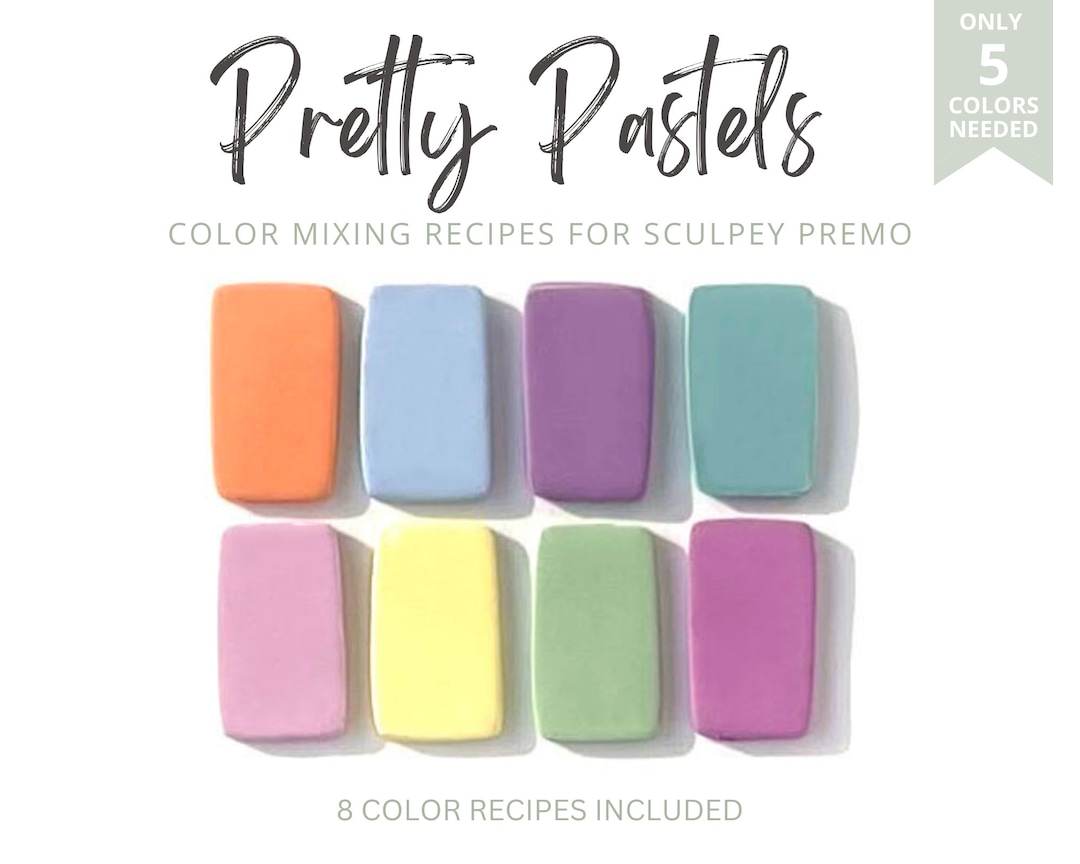 Polymer Clay Color Recipes Pretty Pastels Sculpey Premo Etsy