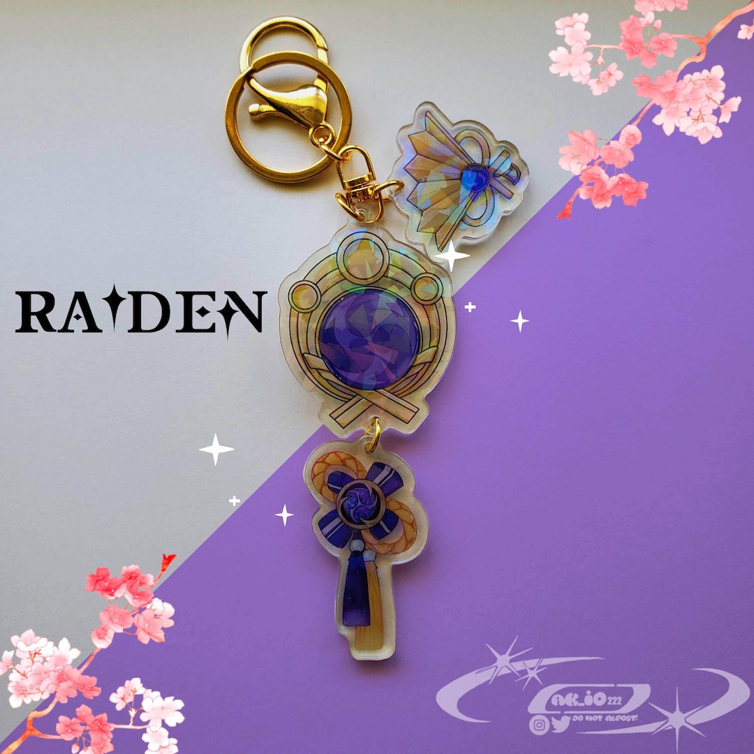 Raiden Ei Linked Keychain Genshin Impact - Etsy