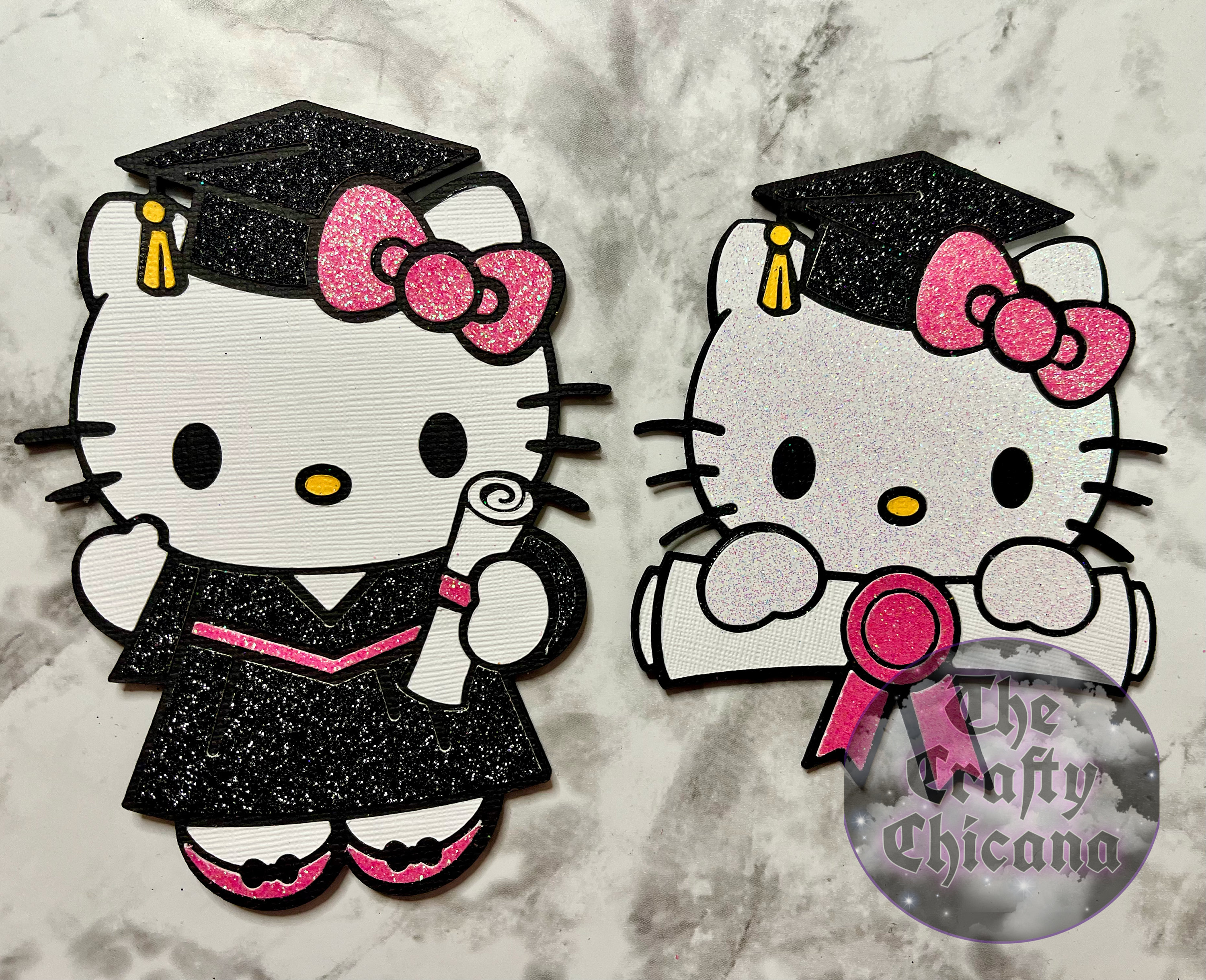 Graduation Kitty (cardstock) Bouquet Topper / Grad Cap Topper