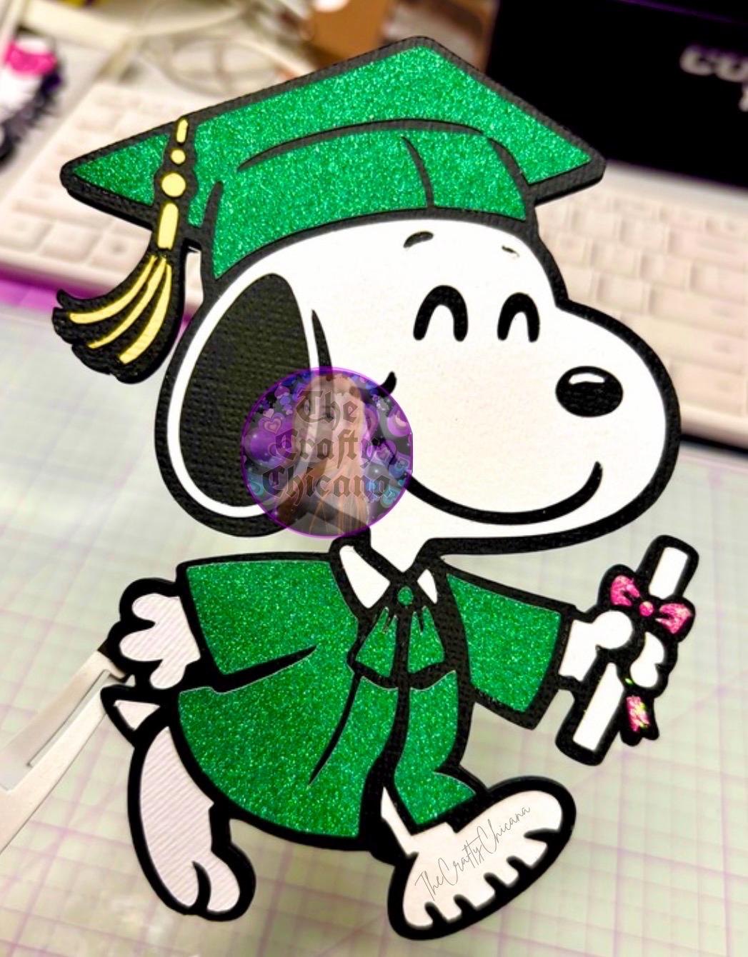 Snoopy Graduation Cap Topper, Cardstock Bouquet Decoration - Etsy