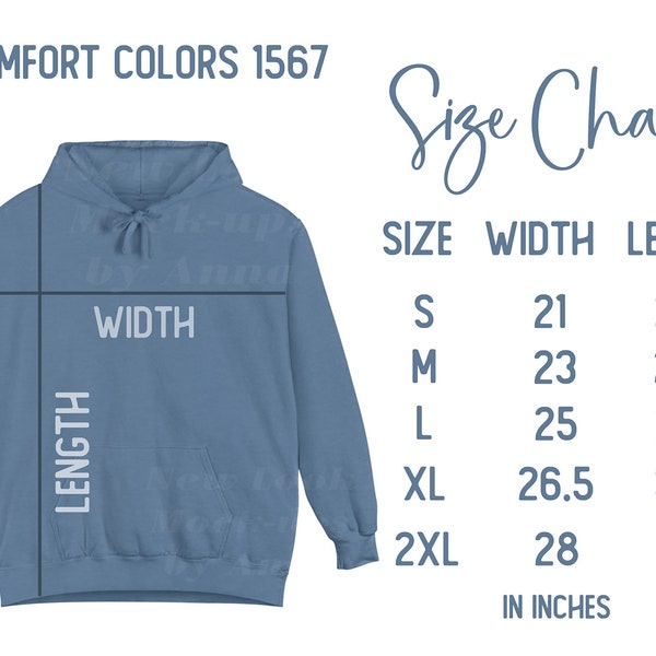 Comfort Colors Hoodie Size Chart| Size Chart C1567| Size Chart for Comfort Colors Hoodie| |Comfort Colors Hoodie Size Chart|Digital Download