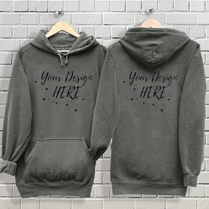 Front and back mockup comfort colors C1567 Pepper 2 Side Mock-up Comfort Colors Mock up Front Back Hoodie Digital Download for Printing