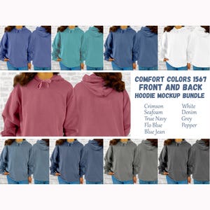 Front with Back Comfort Colors Hoodie CC1567 Mockup BUNDLE, Hoodie Front and Back Model Hoodie Mockup 2 sided,  1567 Hoodie  double sided