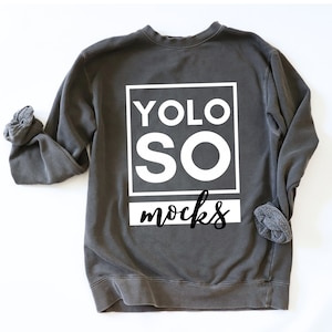 Independent Trading Co. PRM3500 mockup in Black - Unisex Midweight Pigment-Dyed Crewneck Sweatshirt | Black crew mockup
