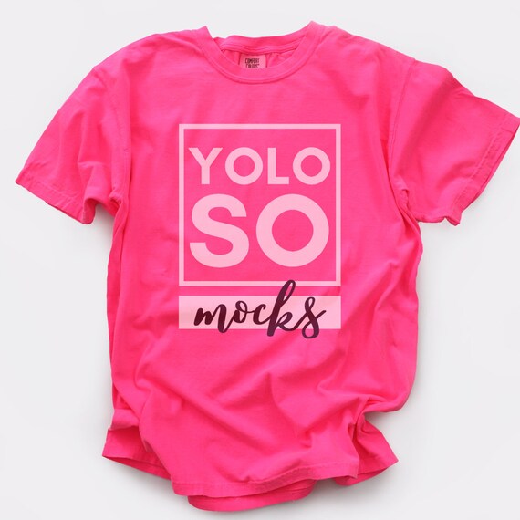 Comfort Colors 1717 Neon Pink mockup - Garment-Dyed Heavyweight T-Shirt | Comfort colors mockup  - Tee mockup - Pink tee mock
