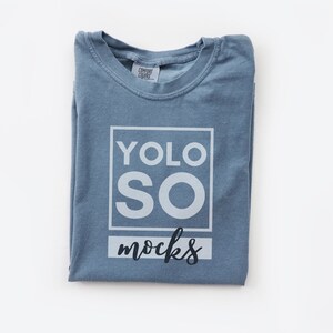 Comfort Colors 1717 Blue Jean mockup - Garment-Dyed Heavyweight T-Shirt | Comfort colors mockup  - Tee mockup - Blue tee mock