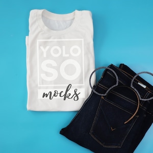 BELLA + CANVAS - Unisex Jersey Tee - 3001 White Mockup | Bella and Canvas mockup - Bella Canvas mock - Tee mockup - Off white tee mock