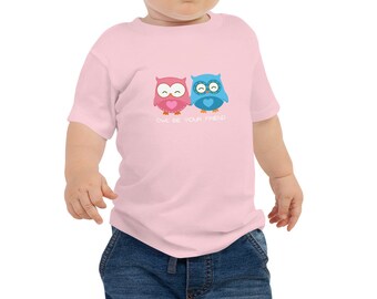 Hibou Be Your Friend T-shirt à manches courtes en jersey pour bébé