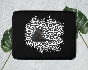 Black Leopard Laptop Sleeve