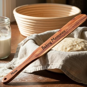 Personalized Wooden Spurtle For Sourdough Makers Engraved Spoon Gifts for Bread Bakers