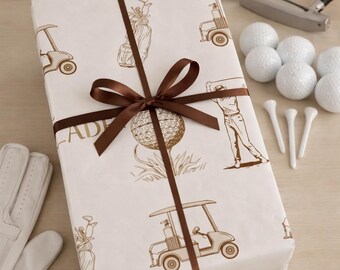 Personalized Golf Wrapping Paper Custom Name Golf Gift Wrap Birthday or Father’s Day