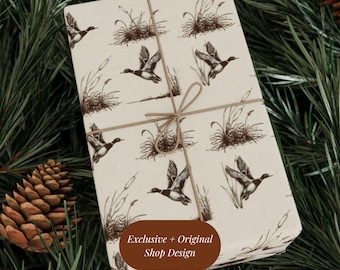 Wrapping Paper With Mallard Duck Design Matte or Glossy Finish and Multiple Lengths Available Original Shop Waterfowl Art