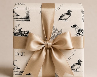 Personalized Hunting Christmas Gift Wrap: Deer, Duck, Dog