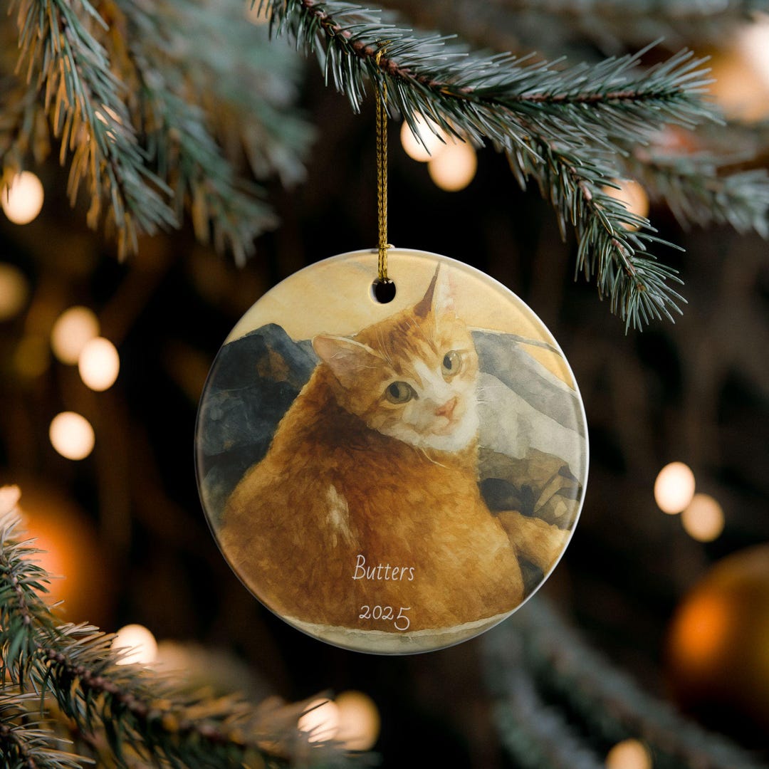 Custom Pet Portrait Ornament Personalized Watercolor Pet Ornament With ...