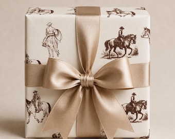 Personalized Cowboy Wrapping Paper Western Birthday Gift Wrap Rustic Rodeo Wrapping Paper Custom Name Gift Wrap, Wrapping Paper Roll