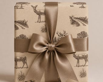 Stag Wrapping Paper Holiday Deer Gift Wrap Gift for Hunter Nature Gift Wrapping Paper Roll