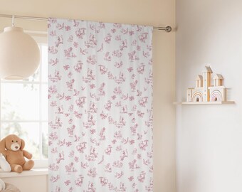 Pink Toile Nursery Curtain for Baby Girl Nursery or Toddler Girl Room Blackout Curtain for Girl Room Decor Ballet Lover Window Decor Gift