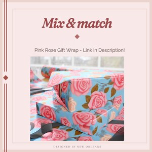 Block Print Floral Wrapping Paper Elegant Designer Gift Wrap with Artisan Style Pattern Luxury Packaging for Wedding Birthday Special Gift image 15