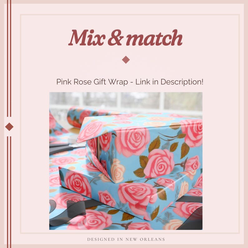 Block Print Floral Wrapping Paper Elegant Designer Gift Wrap with Artisan Style Pattern Luxury Packaging for Wedding Birthday Special Gift image 15