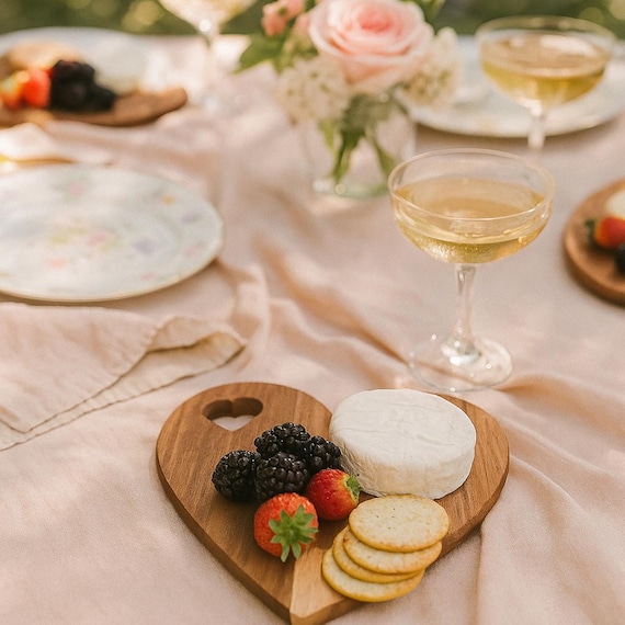 Personal Charcuterie Board Gift Heart Shape Single Serve Snack Gift for Group or Office Staff Mini Serving Board Favor for Shower Guest