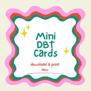 Scheda DBT digitale scaricabile istantaneamente Mini promemoria sulle abilità di coping Stampabile Regalo di benessere per il cliente della terapia Kit di strumenti per il supporto dell'umore e la cura di sé Regalo