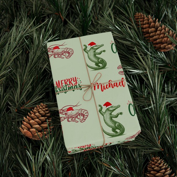 Personalized Louisiana Christmas Wrapping Paper Custom Bayou Gift