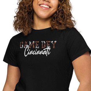 Cincinnati Bengals game dey dames-T-shirt met hoge taille