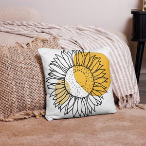 Fronha de girassol simples, almofada de girassol, presente para amantes de flores da natureza, almofada de decoração para casa, almofadas de sofá,