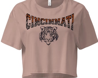 Cincinnati football neutral Women’s crop top, cincy fan apparel, gift for Cincinnati football fan,Cincinnati gear, Bengal inspired appare