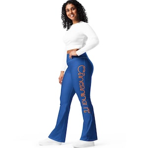 Cincinnati soccer  inspired Flare leggings, with pocket women’s match day outfit,game day comfort pants  Cincy orange blue active leggings