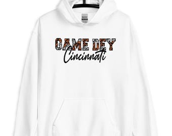 Cincinnati football White  Gameday Hoodie unisex/women/men, gift for Cincy football fan, Cincinnati fan apparel cincy sweatshirt best rated