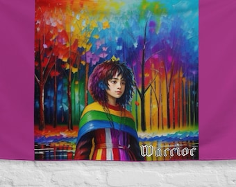 PRIDE LGBTQ Flag, Rainbow colorful warrior Flag ,Pride wall hanging ,Trans Visible flag,Equality Flag,Queer love Flag,LGBTQ, Love is Love