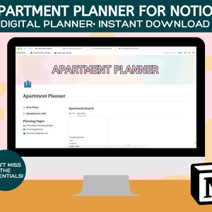 Apartment Planner for Notion, Notion Home Planner, First Apartment Planner Notion Template, Notion Decor Planner, Notion Decorating Template