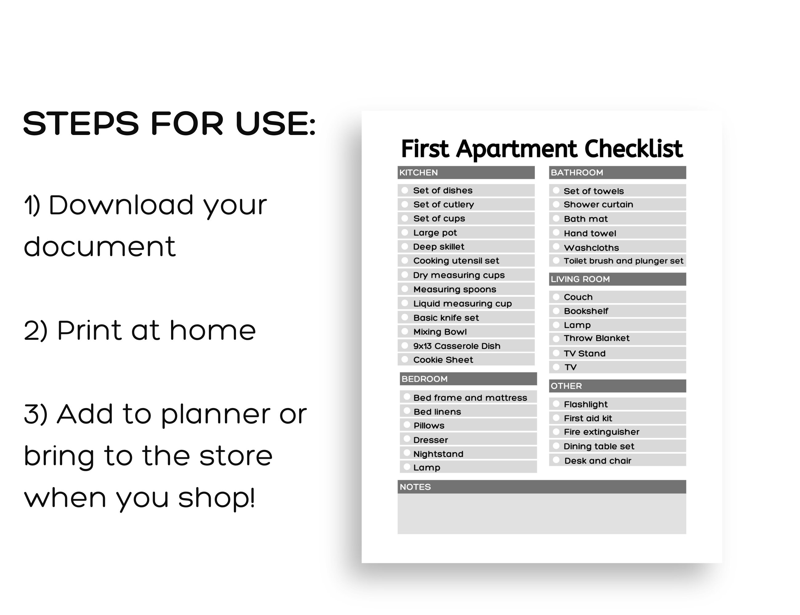 First Apartment Checklist Apartment Check List Apartment Checklist