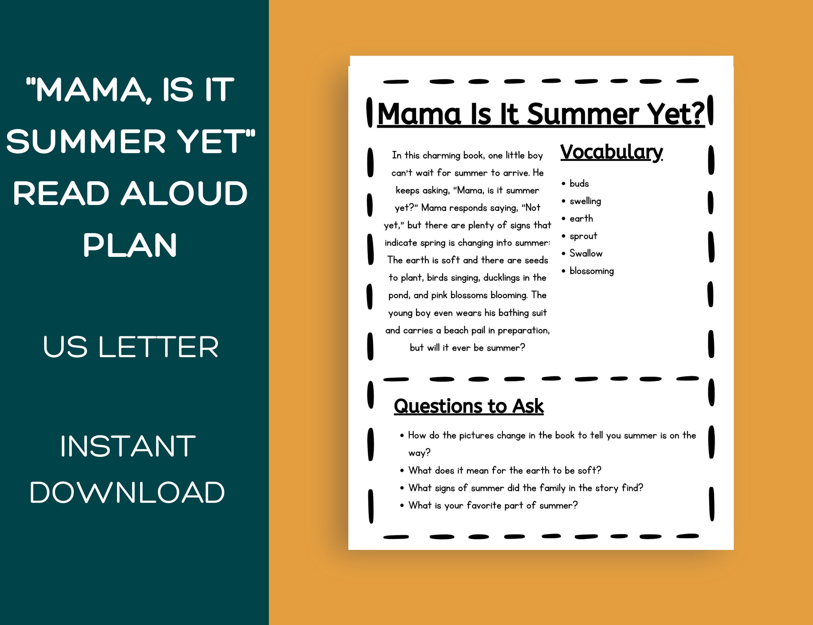 Mama is it summer yet read aloud lesson summer read aloud plan summer