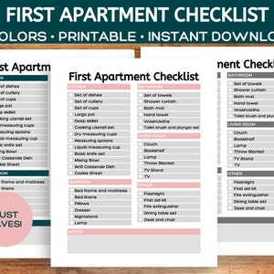 First Apartment Checklist Apartment Check List Apartment Checklist First Apartment Essentials New Home Essential Checklist Apartment Planner