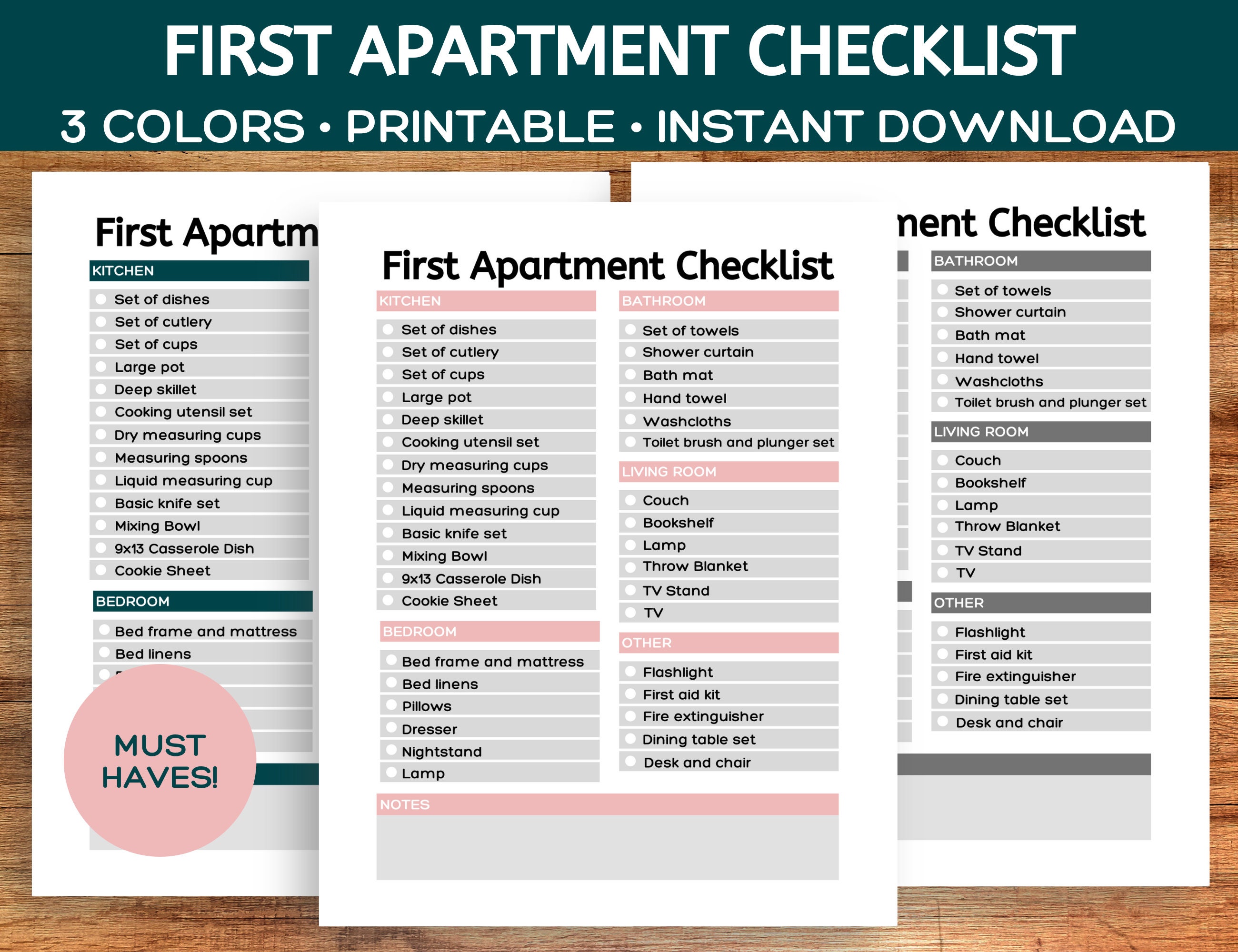 College Apartment Checklist