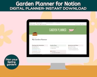 Notion Garden Planner Template, Seed Starting, Harvest Schedule (Digital Download)