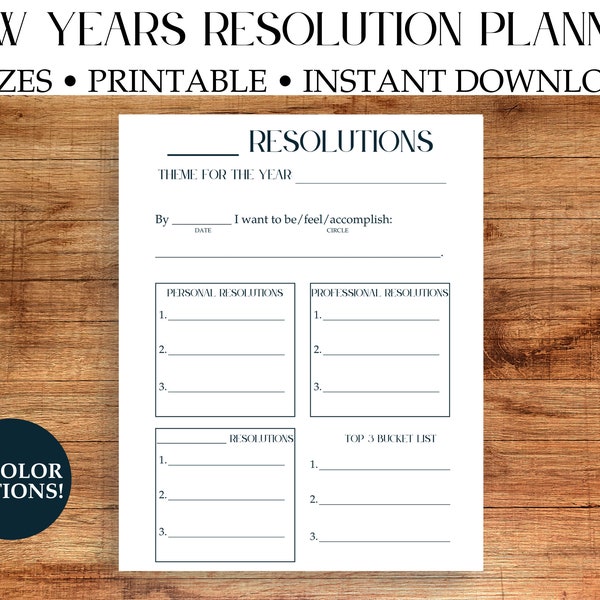 2023 New Years Resolution Printable, New Years Goals Planner, New Year's Printable, New Years Planner, New Years Goal Planner Bundle