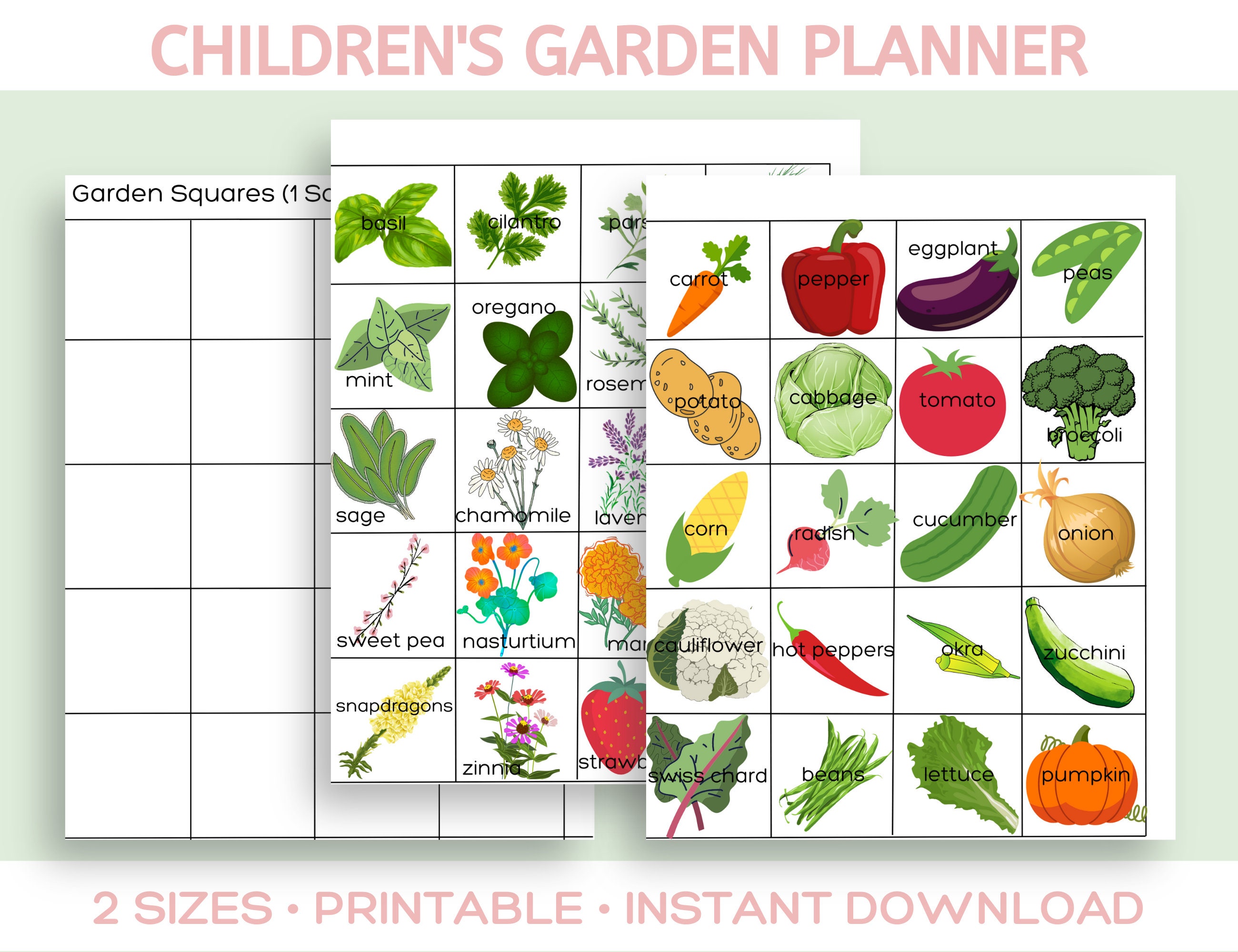 Children's Garden Planner, PDF Garden Planner Printable, Printable ...