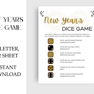 New Years Eve Dice Game | Printable Party Game (digital Download) - Etsy