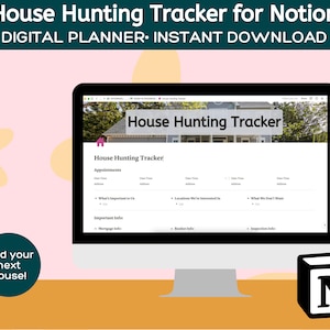 House Hunting Tracker Notion, House Hunting List, House Hunting Notes, House Hunting Template, House Hunting Digital Planner, Real Estate
