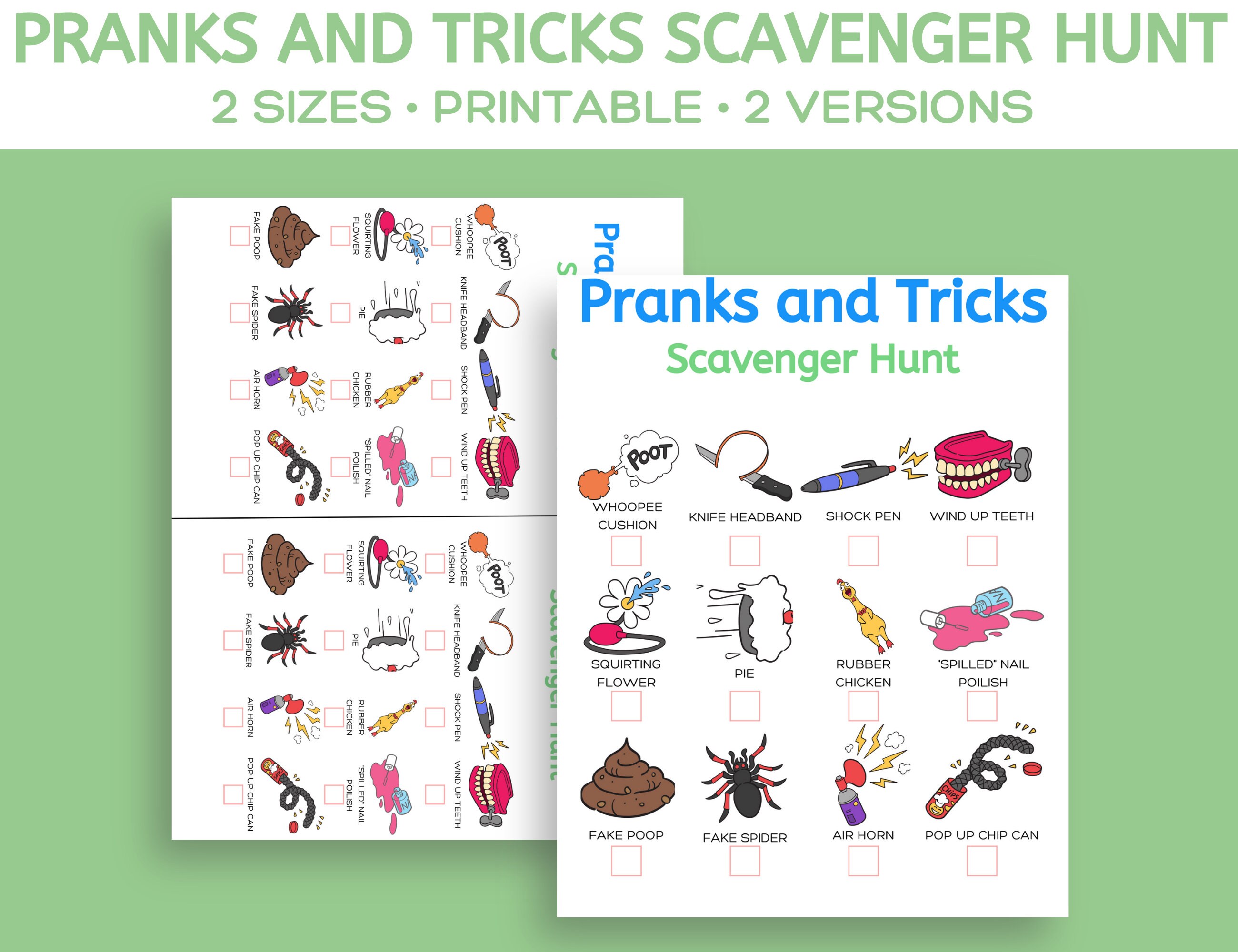 April Fool's Day Scavenger Hunt Printable Game, April Fools Day Game