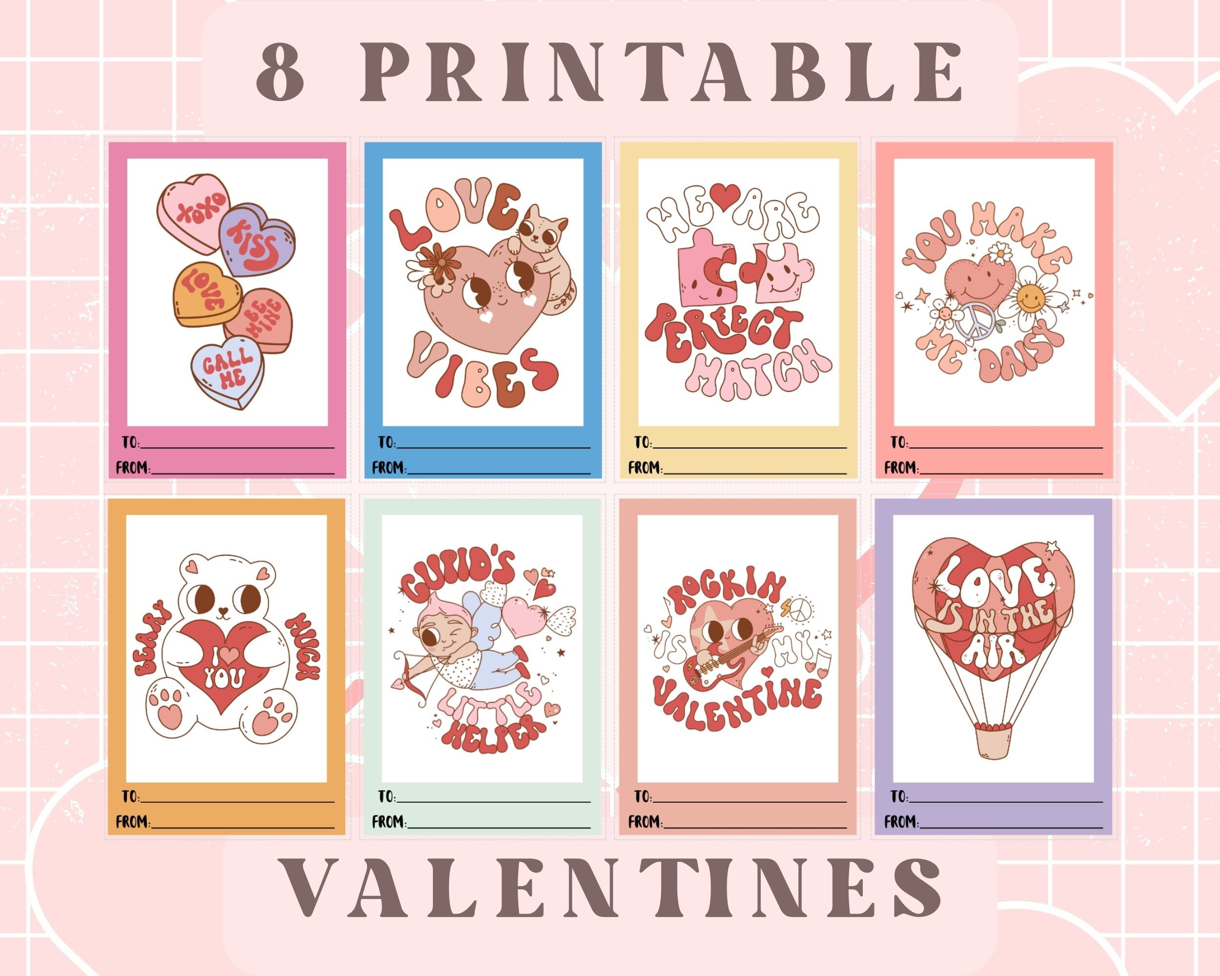 Printable Valentine Cards for Kids Instant Download Valentine s Day
